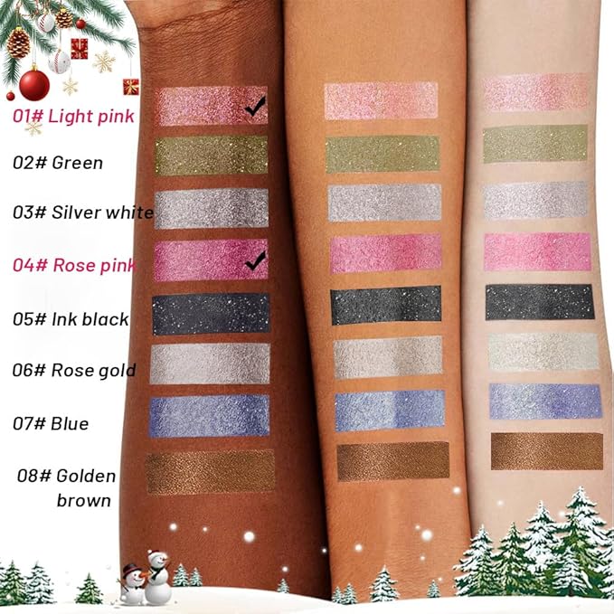 HHLTOHPressed Single Eyeshadow Makeup, Sparkle Highly Pigmented Monochrome Eye Shadow Palette, Waterproof Neutral Powder, sombras para ojos, Lightweight Blendable, #01 Light Pink+#04 Rose Gold