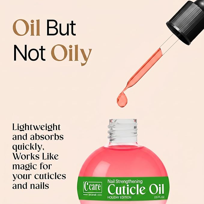 C CARE Holiday Special Cuticle Oil for Nails - Instantly Repairs Miosturizes & Hydrates - Nail Oil Cuticle Softener - 2.5 Oz