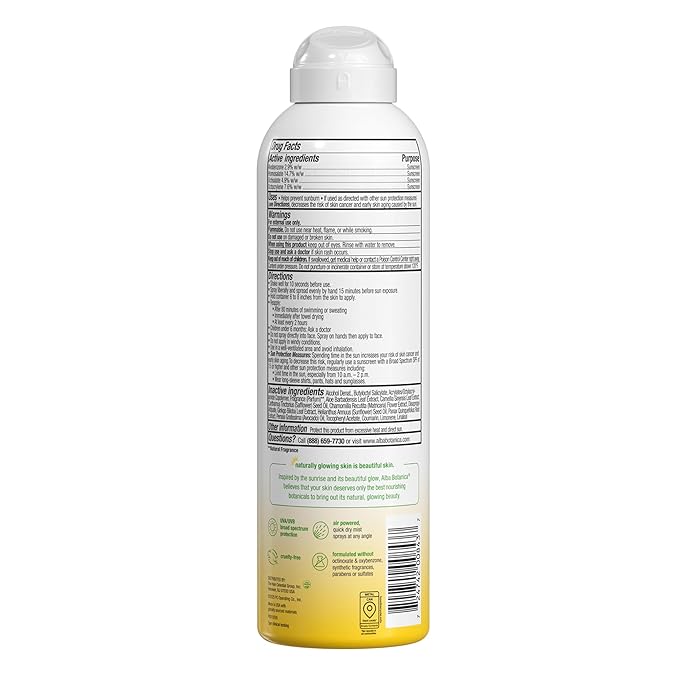 Alba Botanica Hydrating Sunscreen Spray, SPF 50 Broad Spectrum Protection, Instantly Moisturizing, Water Resistant (80 minutes), Hypoallergenic, Oxybenzone-Free, 5 Fl. Oz