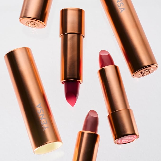 YENSA Vibrant Silk Hydrating Lip Stick - Long Lasting Lipstick with Hyaluronic Acid, Vitamin E & Super Oils - High Pigment Color & Semi Glossy Finish - Moisturizing Formula - Ignite (0.12 oz)