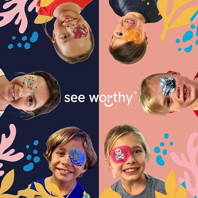 Adhesive Eyepatch for Kids & Adults - As Seen on Shark Tank - Kids Breathable, Comfortable White Eyepatch for Lazy Eye - Amblyopia & Sensitive Skin Medical Eye Patches - 48 Patches by See Worthy