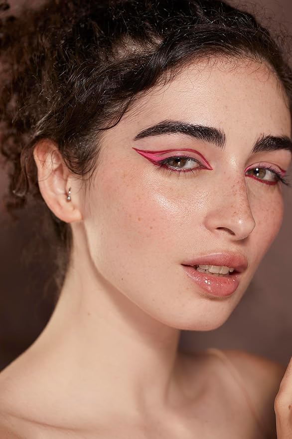 Neon Fuchsia Waterproof Eyeliner Pen, 8 Colorful Shades, Smudge-proof, Matte Finish, Long-wearing