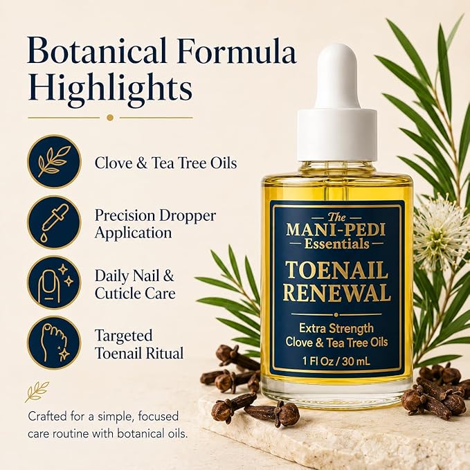 TMPE Toenail Renewal Serum. Extra Strength formula with Natural Power of Clove & Tea Tree Oils. 100% Pure & Natural - 1 Fl Oz