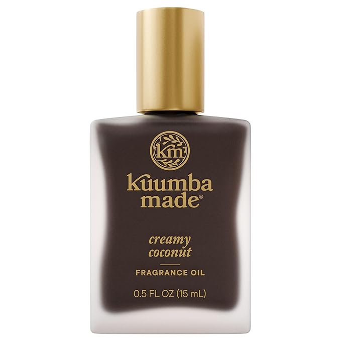 Kuumba Made Creamy Coconut Fragrance Oil, Long-Lasting Scented Oil Perfume Roller, Vegan, Alcohol-Free, 0.5 oz