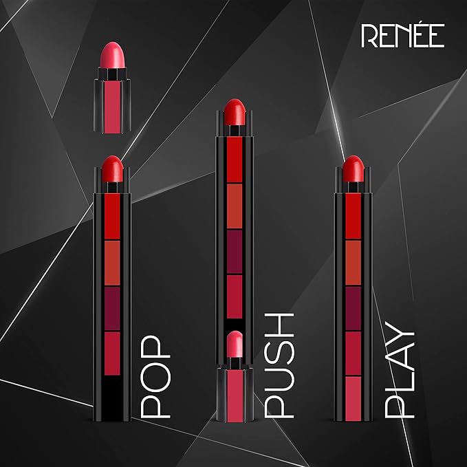 RENEE Fab 5 5-in-1 Lipstick 7.5gm| Five Shades In One| Long Lasting, Matte Finish| Non Drying Formula with Intense Color Payoff| Compact & Easy to Use