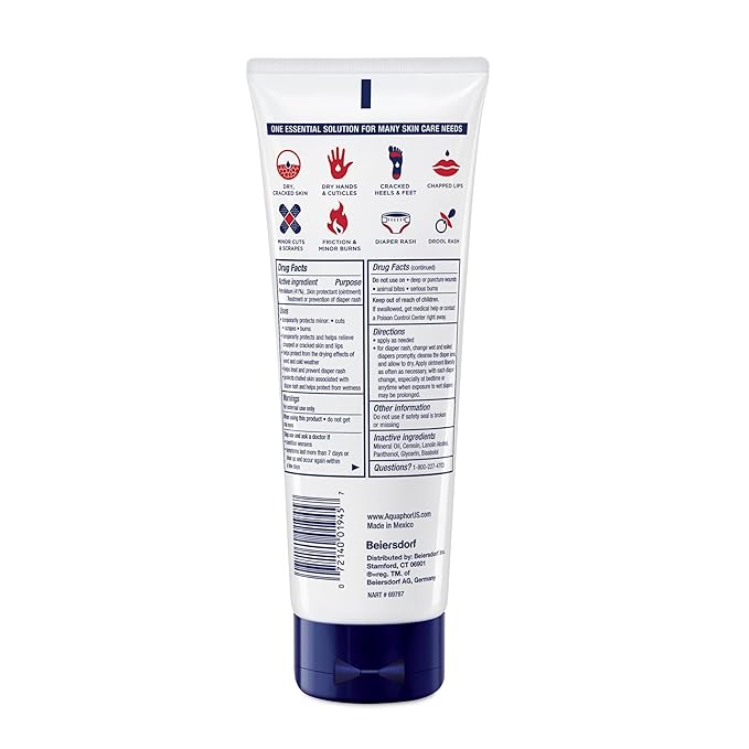 Aquaphor Healing Ointment Advanced Therapy Skin Protectant, Dry Skin Body Moisturizer, 7 Oz Tube (Pack of 12)