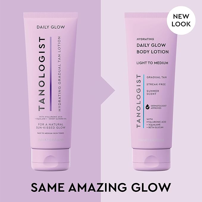 Tanologist Hydrating Daily Glow Body Lotion- Light/Medium, Buildable & Transfer-Proof Gradual Self Tanner, Summer Fragrance, Natural Not Orange, Lasts 7 Days, Vegan Clean Formula, 8.45 fl oz