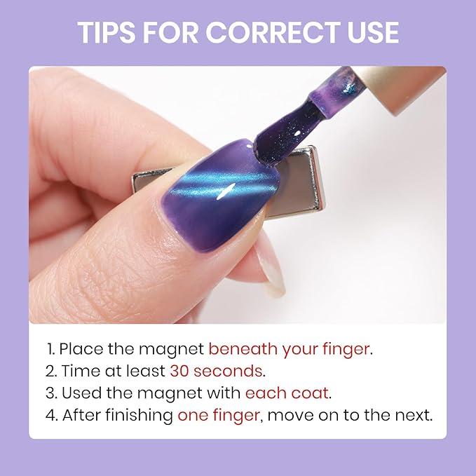 Green Cateye Nail Polish Non Gel, Magnetic Nail Polish Lacquer Quick Dry Effect with Magnet Air Fast Dry Manicure DIY Salon 16ml/0.54 oz
