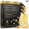 24K Gold Under Eye Patches (30 Pairs), Collagen Eye Masks for Dark Circles and Puffiness, Eye Patches for Women Puffy Eyes, Revitalizes and Refreshes Your Skin