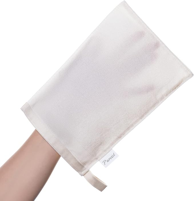 Deep Exfoliating Mitt – 100% Natural Floss Silk | Dead Skin Remover, Keratosis Pilaris Treatment, Pre-Tanning Prep & Ingrown Hair Solution