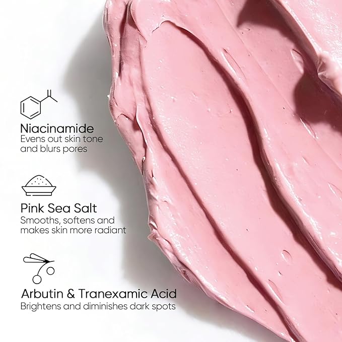 SKINTIFIC Niacinamide Bright Boost Face Mask Stick, Brightening & Pore-Blurring Mask Stick with Pink Sea Salt, Arbutin & Tranexamic Acid, Gentle Exfoliating, Non-Drying, Skincare Facial Mask