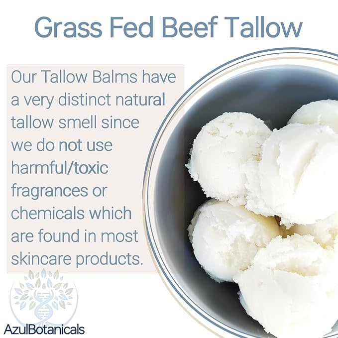 Methylene Blue Infused Whipped Grass Fed Beef Tallow Balm, Anti-Aging, Moisturizer, Stretchmarks, Rosacea, Psoriasis, Eczema, Acne, All skin types, (3.4 oz)