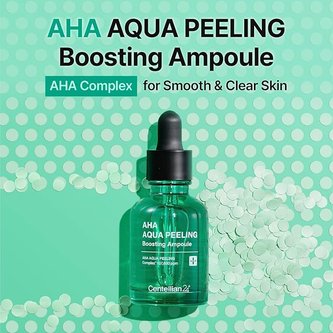 CENTELLIAN 24 AHA Aqua Peeling Boosting Ampoule (1.01fl oz) - Gentle Exfoliating & Hydrating Serum with AHA Complex, Refines Pores & Enhances Skin Clarity, Korean Skin Care