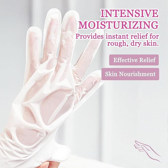 Hydrating Hand Masks, 6PCS Hand Mask Moisturizing Gloves for Men Women, Smooth Long Lasting Soft Exfoliating Hand Peeling Spa Mask Moisturizer Beauty Gift Set for Dry Cracked Rough Dull Hands（Q)