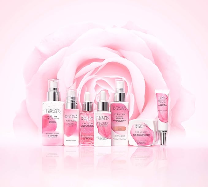 Physicians Formula Rosé All Stay Illuminating Setting Spray For Makeup, Oil-Free, Alcohol-Free, Antioxidants | Dermatologist Tested, Clinicially Tested