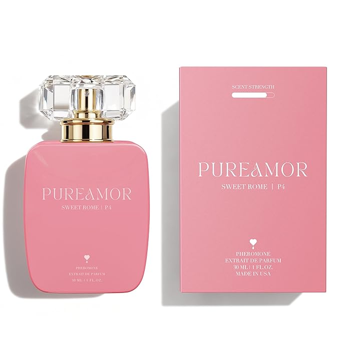 PUREAMOR Pheromone Perfume for Women, Sweet Rome Extrait de Parfum - Long Lasting Sweet Gourmand Caramel & Vanilla Scent, 30% High Concentration, Full Size Fragrance Spray, 1.0 oz / 30 ml