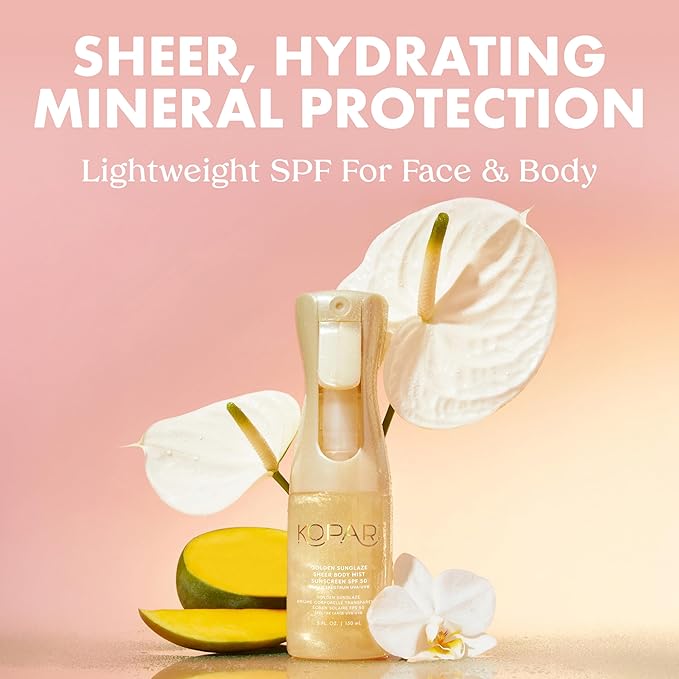 Kopari Golden Sunglaze Sheer Body Mist Sunscreen SPF 50 & Rose Gold Sunglaze Sheer Body Mist Sunscreen SPF 42
