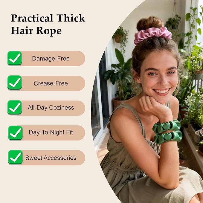 Satin Scrunchies for Women – 8PCS Dopamine Bright Silk Hair Ties – No Crease, Frizz-Free, Vibrant & Energetic Hair Bands for Thick & Thin Hair, Bold Hair Accessories Gifts