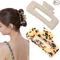 2 Pack Hair Claw Clips for Women Tortoise Shell Large Claw Hair Clips for Thin to Thick Hair Rectangle Hair Jaw clips