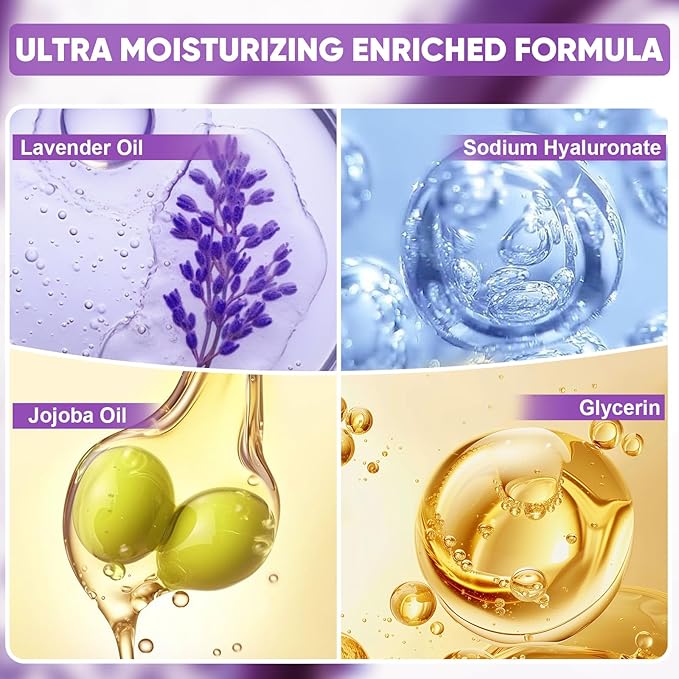 TEAWOO 16 Pairs Moisturizing Foot Masks with Lavender Oil & Jojoba Oil, Intensely Hydrating Foot Mask for Dry Cracked Feet, Moisturizing Socks for Cracked Heel Treatment