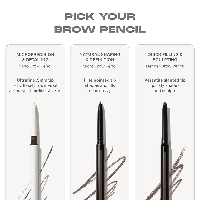 Morphe Nano Brow Pencil - Ultrafine Eyebrow Pencil for Hairlike Strokes - Precision Eye Makeup with Spoolie Brush for Natural Definition and Long-Lasting Wear - Java (0.001 oz)