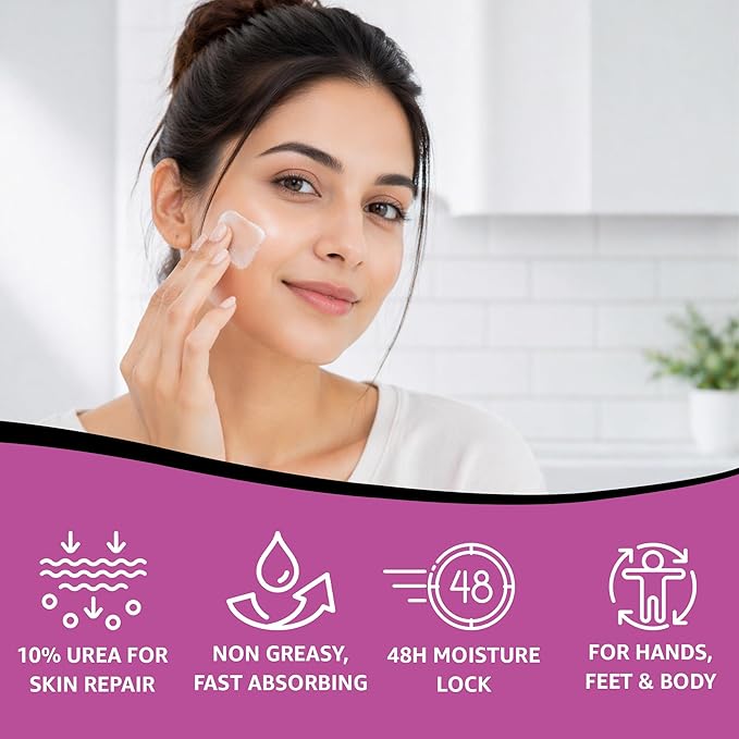 10% Urea Cream with Aloe Vera, Jojoba Oil and Salicylic Acid - 150ml Hydrating Moisturizer for Dry, Chapped Hands, Feet, Face & Body - Repairs, Soothes & Nourishes Rough, Dry Skin - 4 Oz