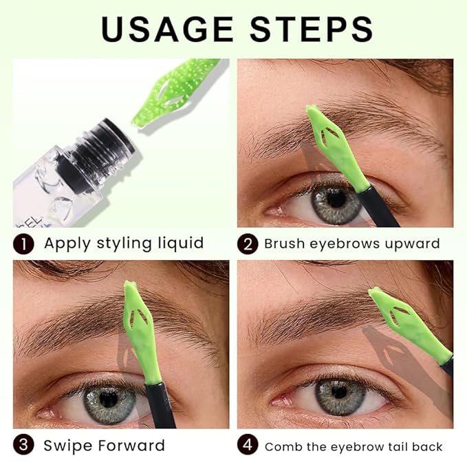 evpct Clear Eyebrow Gel Long Lasting Hold for Lifting Eye Brows, Natural-Looking Eyebrow Gels with Curved Eyebrows Comb, Waterproof and Moisturizing, Long Wear Transparent Smudge-proof Eye Brows Gel