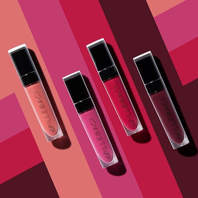 Nouba Millebaci Long Lasting Liquid Lipstick Dark Red, Lustrous Moisturizing Creamy Formula with Vitamin E Intense Color Pigment High Impact Makeup Lip Cream Color Stick Balm For Women (Color 7)