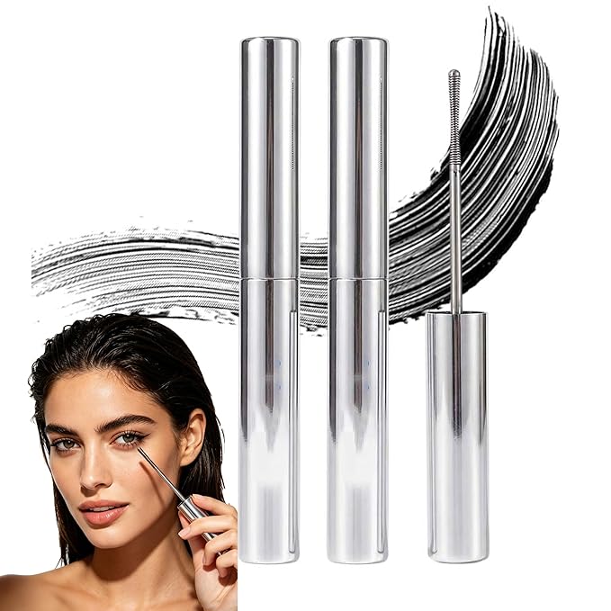 Waterproof Iron Mascara for 3D Curling, 2026 Ultra-Fine Metal Wand Tubing Mascara with Fibers, Extreme Lengthening & Volumizing, Smudge-Proof No Flaking Eyelash Extension (2pcs)