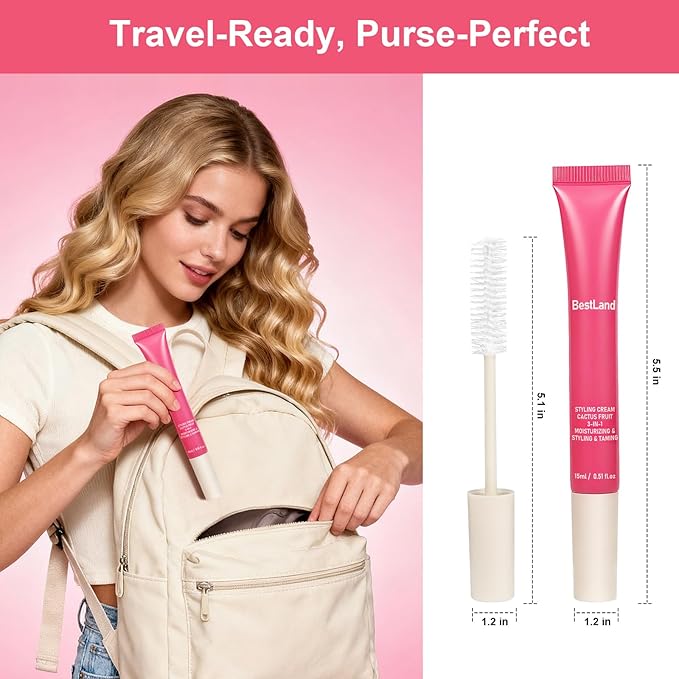 Cactus Fruit 3-in-1 Hair Taming Wand for Flyaways & Frizz – Slick Back Hair Stick with Lightweight Styling Cream, Non-Greasy Hair Mascara for Baby Hair, Edge Control & Smooth Finish, Citrus Scent