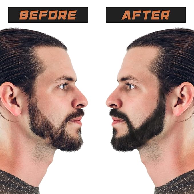 2pc Dual-Ended Beard Pencils: Spiral Brush & Wax for Precise Styling, Shaping - Natural Look for Beard, Mustache & Brows