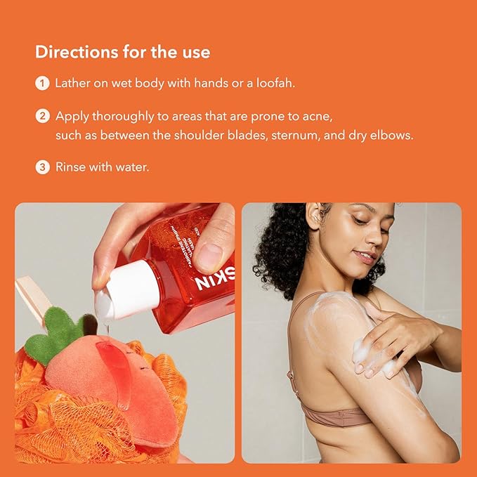 APRILSKIN Carrotene IPMP™ Exfoliating Body Wash | Salicylic Acid Body Wash Improve Rough & Bumpy Skin, Body Acne, Keratosis Pilaris with Niacinamide & Ceramides | Vegan & Cruelty-free | 10.14 fl.oz