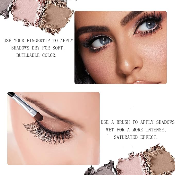 Sulily 10 Colors Matte Eyeshadow Palette, Gray Taupe Brown Nude Eye Shadow Makeup, Neutral Smokey Eye Shadowfor Older Women, Blendable,Long Lasting Waterproof Professional Beauty Makeup Kit, Cement