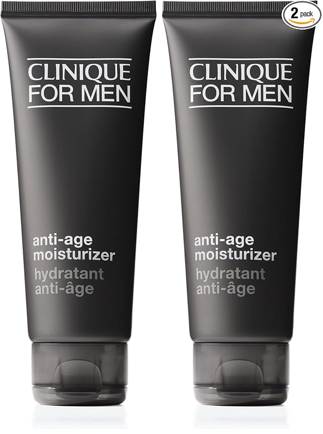 Clinique For Men Daily Anti-Age Face Moisturizer With Hyaluronic Acid,Vitamin E + Glycerin | Combats Lines,Wrinkles + Dullness | Hydrating-+ Brightening-| Lightweight,3.4 Fl Oz,(Pack of 2)