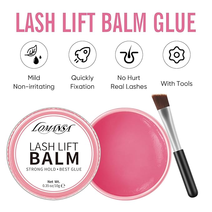 Lash Lift Glue Korean Lash Lift Balm Glue Eyelash Perm Balm Fruit Flavor Lifting Curling Gel for Lash Perm Kit 10g (Strawberry)