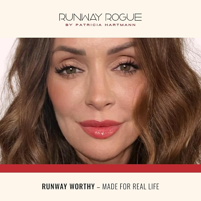 Runway Rogue Loaded Lip Oil, Hydrating and Plumping Lip Shimmer Oil with Tri-Peptide Formula, Opalescent Frost Shimmer, ‘Angel Lights’
