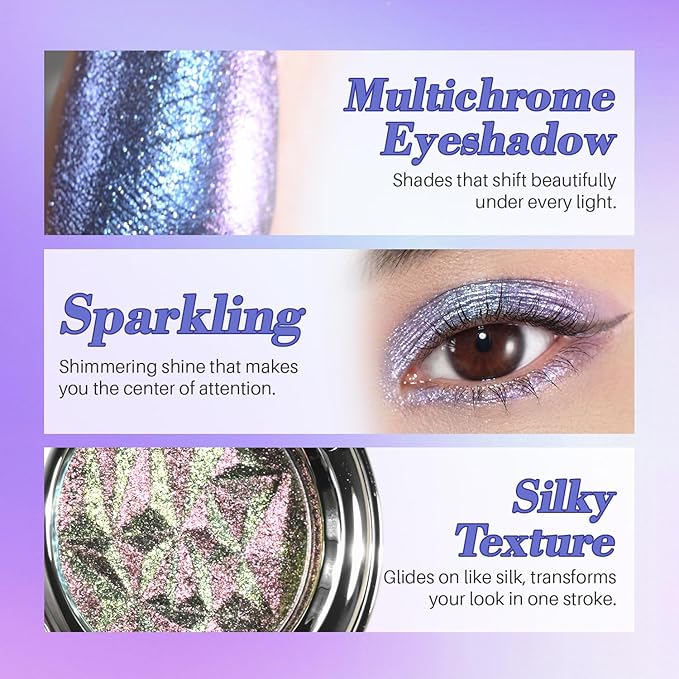 CHARMACY Multichrome Glitter Eyeshadow, Intense Color Shifting Creamy Eye Shadows, Highly Pigmented, Metallic Shimmer Eyeshadow #811