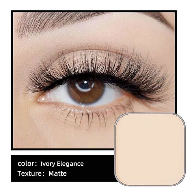 Ivory Matte Single Eyeshadow Refill, Natural Nude Shade for No-Makeup Look, Long-Wear Everyday Essential, Blendable Base Color,Palette Refill (Ivory Elegance)