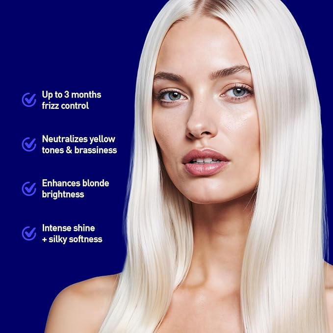 Platinum Blond, Botox Hair Treatment- Straightening, Anti-Frizz, Botox Capilar Para El Cabello- Neutralize yellow tones -Queratina para Alisar el Cabello, Cirugia Capilar para el Cabello (1kg/35.3 oz)