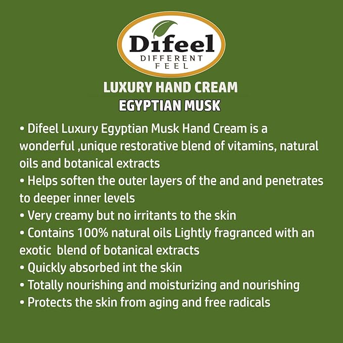 Difeel Hand Cream Egyptian Musk 1.4 ounce