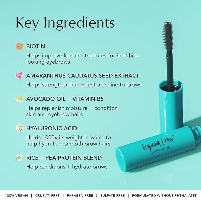 Thrive Causemetics Liquid Brow Lock 24Hr Lifting Eyebrow Gel, Waterproof Conditioning Brow Gel with Biotin, Hyaluronic Acid & Vitamin B5, Makeup Essential, Dual Sided Precision Brush, Vegan, Clear