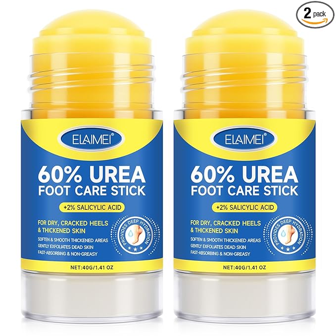 FANSHI 2 PCS Urea Stick 60% High Potency, Foot Care Urea Stick for Deeply Moisturizing & Fast Absorbing, Exfoliation for Dry Cracked Heels & Thickened Skin