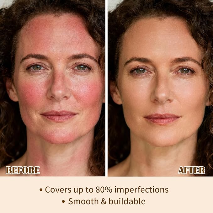 UCANBE 2-IN-1 Foundation + Concealer, Full Coverage Long-Lasting Matte Makeup for Normal, Combination and Oily Skin, Buildable Waterproof Formula with Hyaluronic Acid （06 Warm Honey）