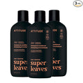 ATTITUDE Men's Shampoo and Conditioner 2-in-1, Nourishing For Dry Hair and Scalp, With Panthenol and Ginseng, 97% Natural Origin Ingredients, EWG Verified, Patchouli & Bourbon, 14 Fl Oz (Pack of 3)