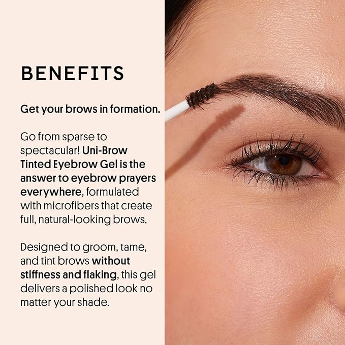 Winky Lux Uni-Brow Tinted Brow Gel – Eyebrow Gel & Brow Mascara for Natural Shaping, Lasting Hold, No Sticky Feel, Brow Tint in Universal Black