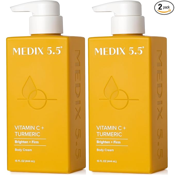 MEDIX Vitamin C Cream + Niacinamide Brightening Body Lotion | Anti Aging Moisturizer Vitamin C Lotion For Women & Men To Soften The Look Of Dark Spots, Wrinkles, & Uneven Looking Skin Tone, 2-Pack