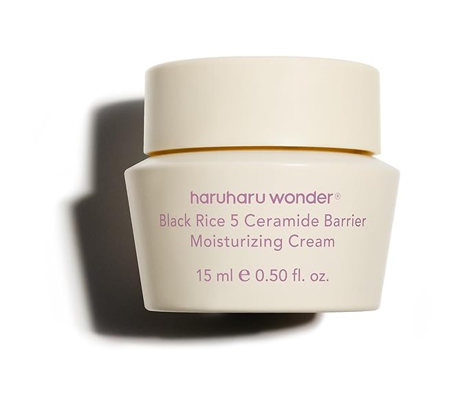 HARUHARU wonder Black Rice 5 Ceramide Barrier Moisturizing Cream, Daily Skin Barrier Care, Long-Lasting Hydration, Soothing & Nourishing, Ceramide Capsules, Korean Skincare, Travel Size, 0.50 fl.oz