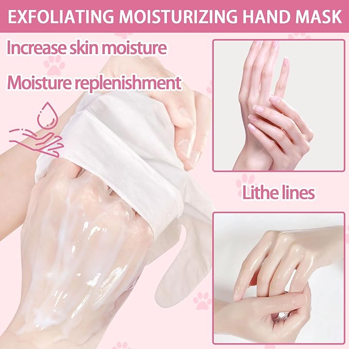 6PCS Hand Masks,Hydrating Hand Masks Moisturizing Gloves Overnight for Dry Cracked Hands,Daily Hand Care Hand Masks Gift Set for Women and Men K