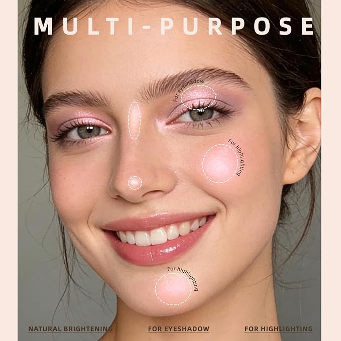 Noerrors Neutral Metallic Shimmer Eyeshadow Palette, Multi-Dimension Liquid Foiled Finish-Champagne, Soft Pink, Hazel, Copper Red, Long Lasting Pigmented Sparkly Glitter Mini Travel Cream Eye Shadow