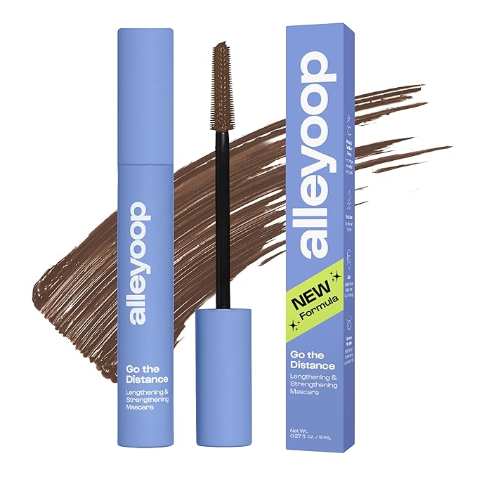 Alleyoop Tubing Mascara Brown – Lengthening Mascara Tubing Formula, Smudge Proof for Sensitive Eyes, Clean Vegan Lash Definition, Biotin Peptide Infused, Full 8 mL